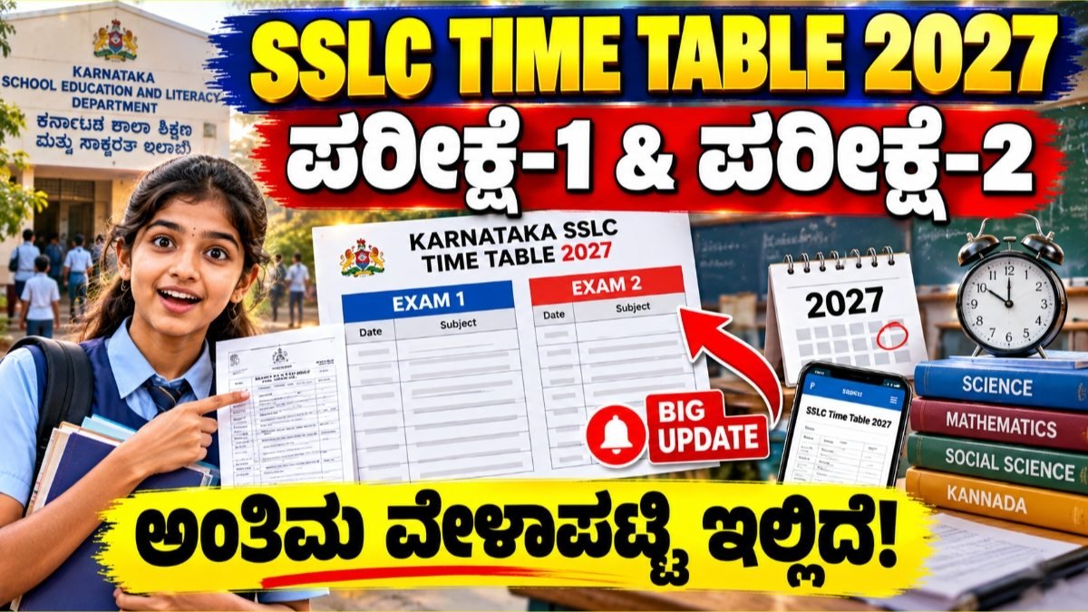 Karnataka SSLC Time Table 2027